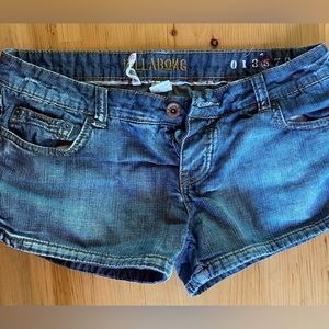 Women’s Billabong jean shorts. Size 5.  Very short!!!